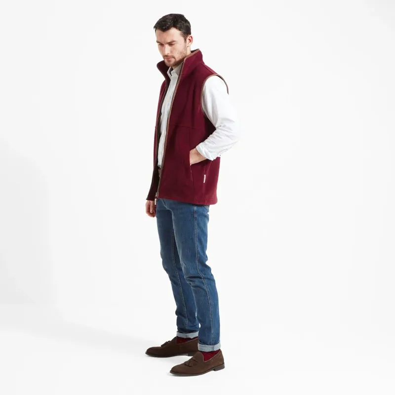 Schoffel Oakham Fleece Gilet - Claret-4