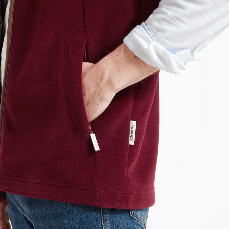 Schoffel Oakham Fleece Gilet - Claret-7