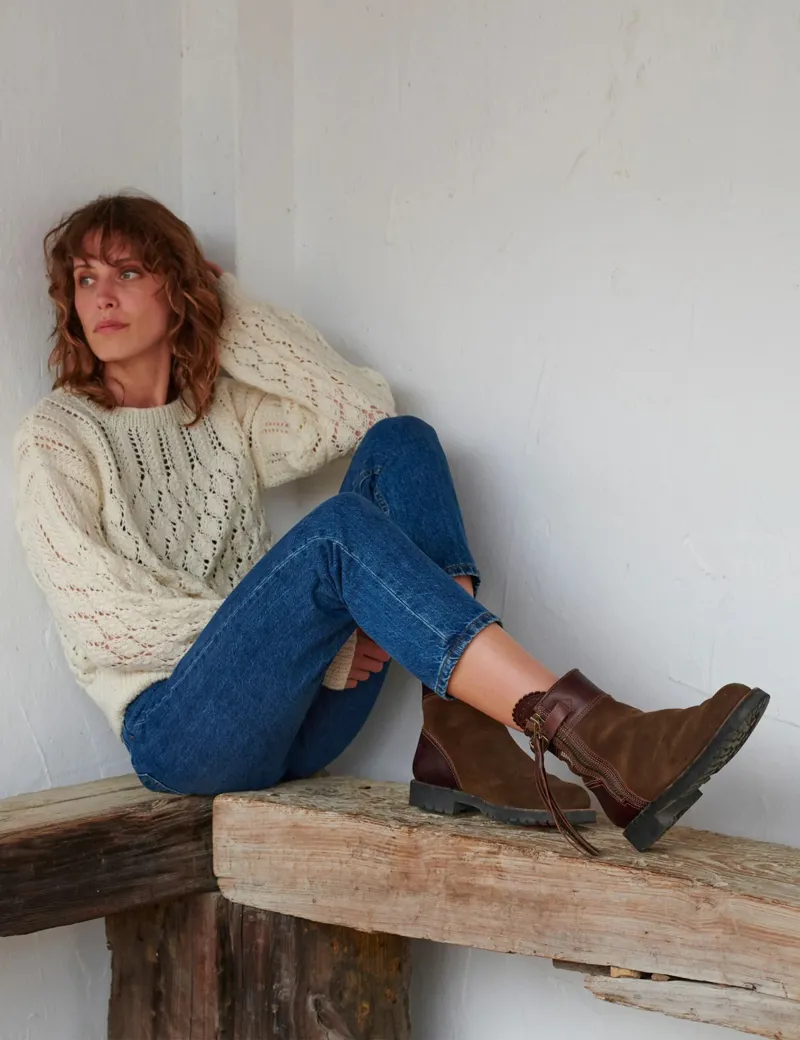 Penelope Chilvers Inclement Cropped Tassel Dark Oak Boot-4