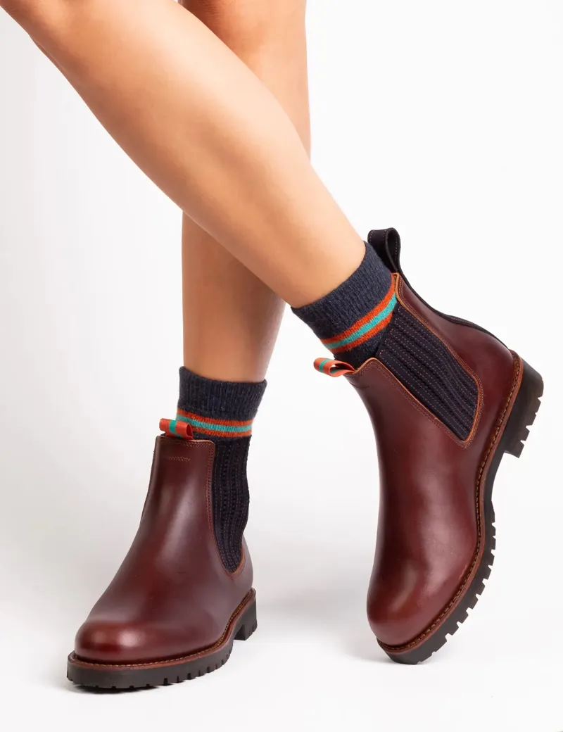 Penelope Chilvers Oscar Conker/Navy Wool Lined Boot-2