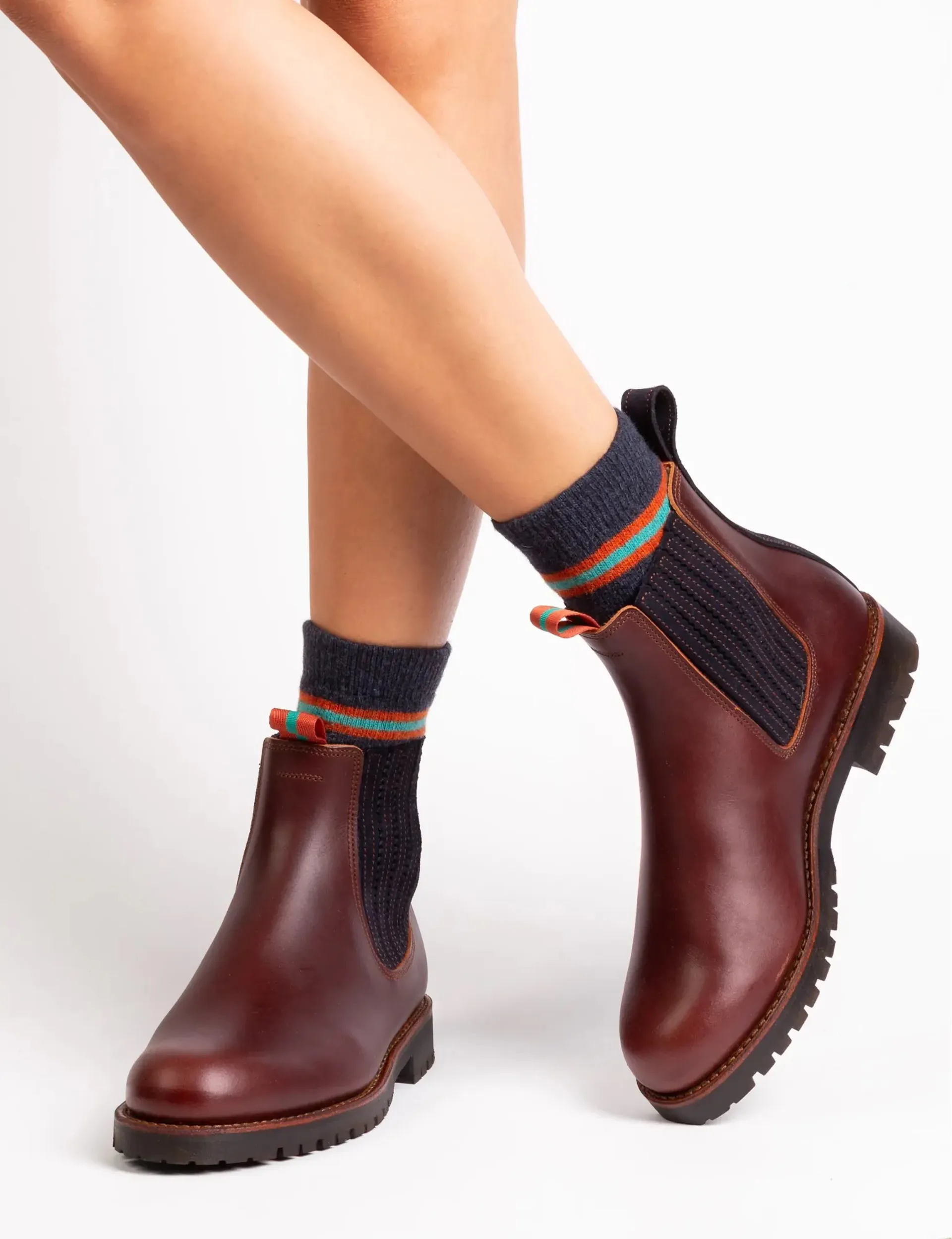 Penelope Chilvers Oscar Conker/Navy Wool Lined Boot