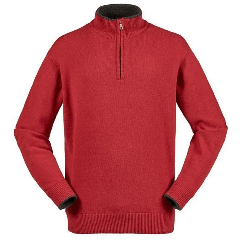 Musto Zip Neck Claret Knit Jumper