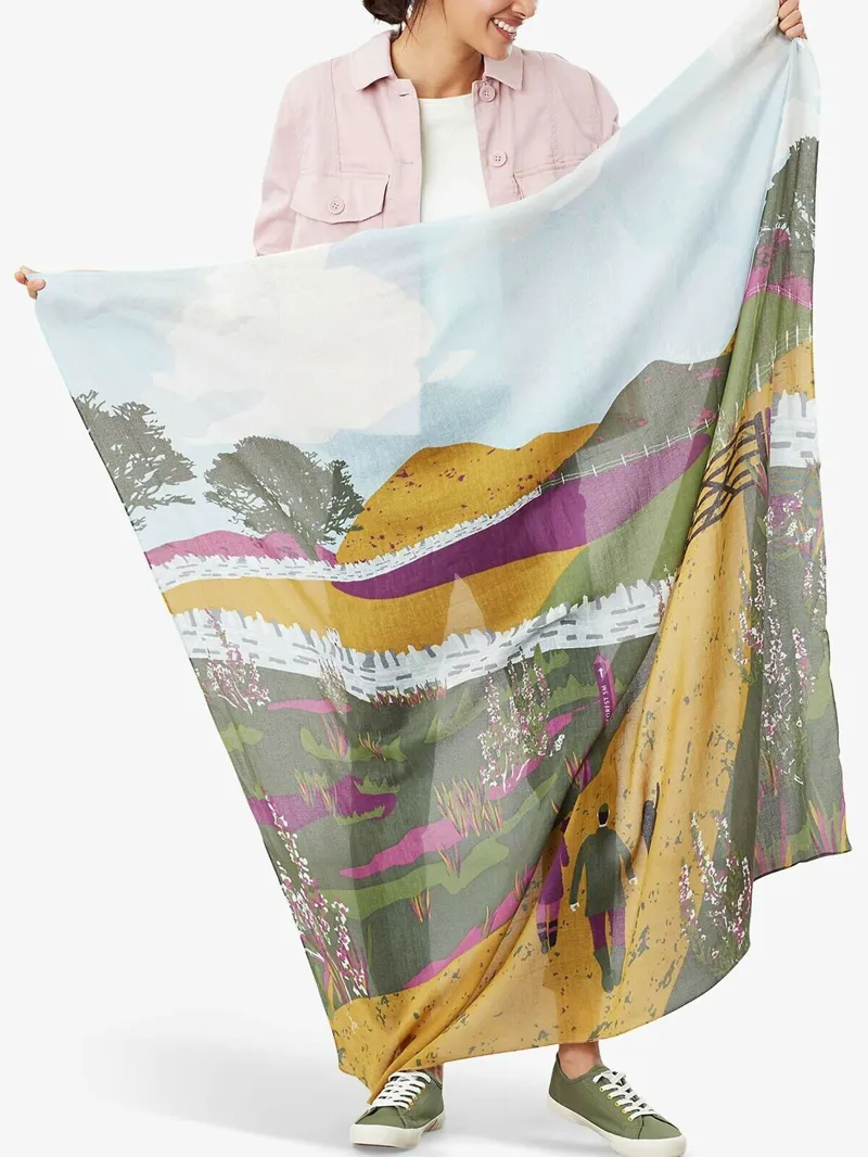 Joules Atmore Blue Location Scarf-1