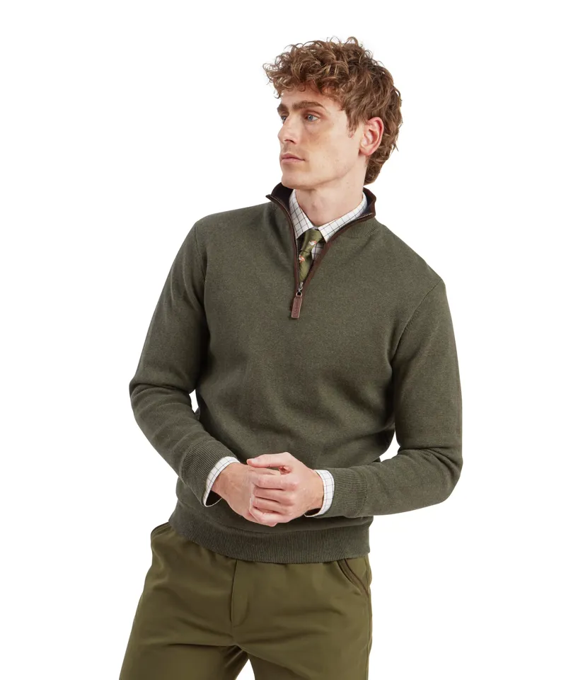 Schoffel Angus Aerobloc Quarter Zip - Woodland-1