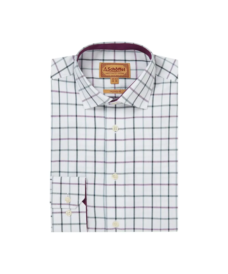 Schoffel Baconsthorpe Tailored Shirt - Deep Purple Check-5