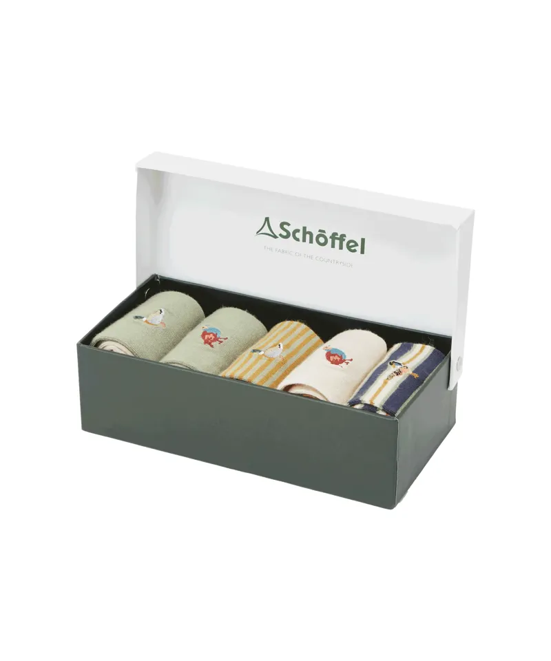 Schoffel Bamboo Socks - Box of 5 - Game Birds-1
