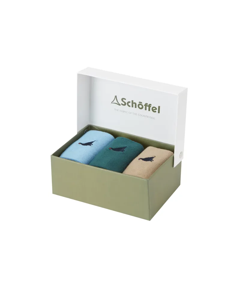 Schoffel Bamboo Socks - Box of 3 - Ptarmigan Mix-1