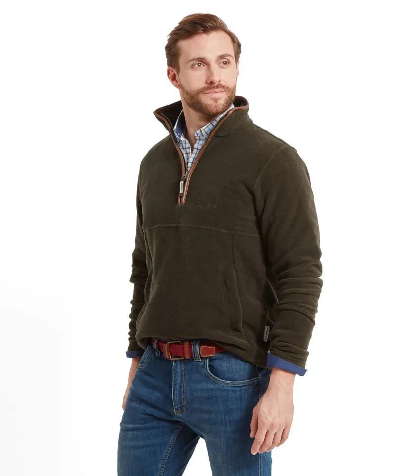 Schoffel Berkeley 1/4 Zip Fleece - Dark Olive-3