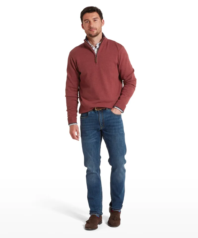 Schoffel Blair Quarter Zip Jumper - Redwood-2