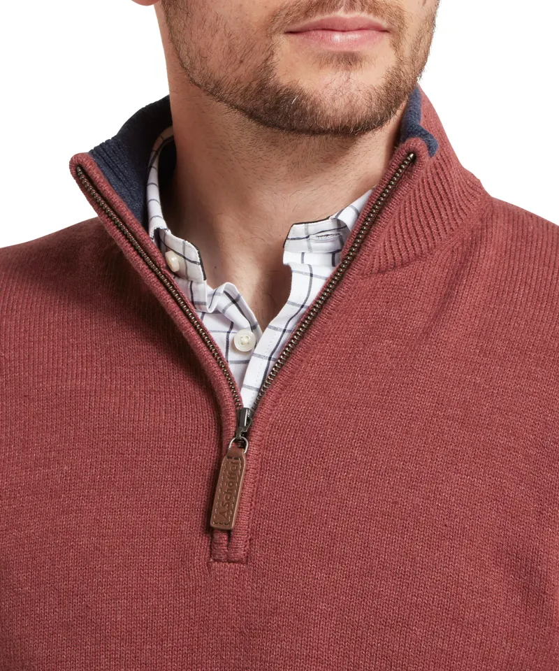 Schoffel Blair Quarter Zip Jumper - Redwood-5