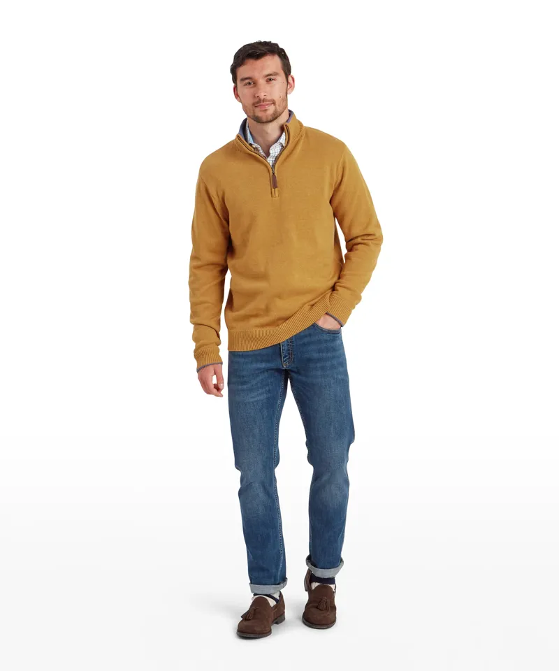 Schoffel Blair Quarter Zip Jumper - Mustard-2