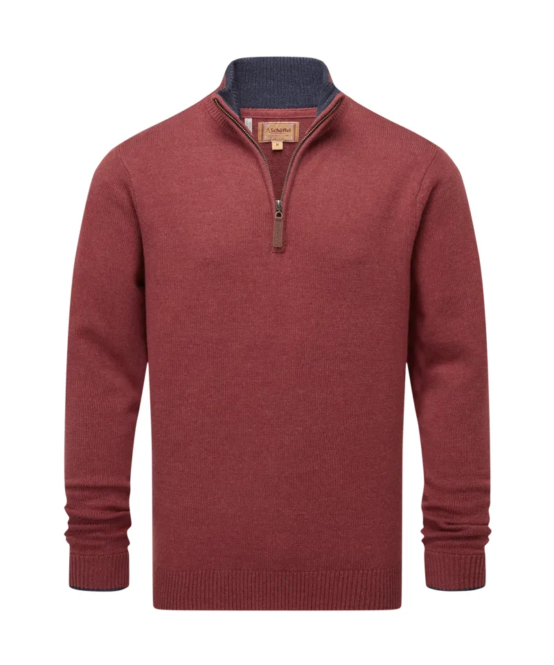 Schoffel Blair Quarter Zip Jumper - Redwood