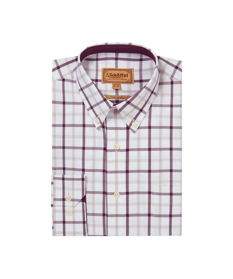 Schoffel Brancaster Classic Shirt - Beetroot Check-5
