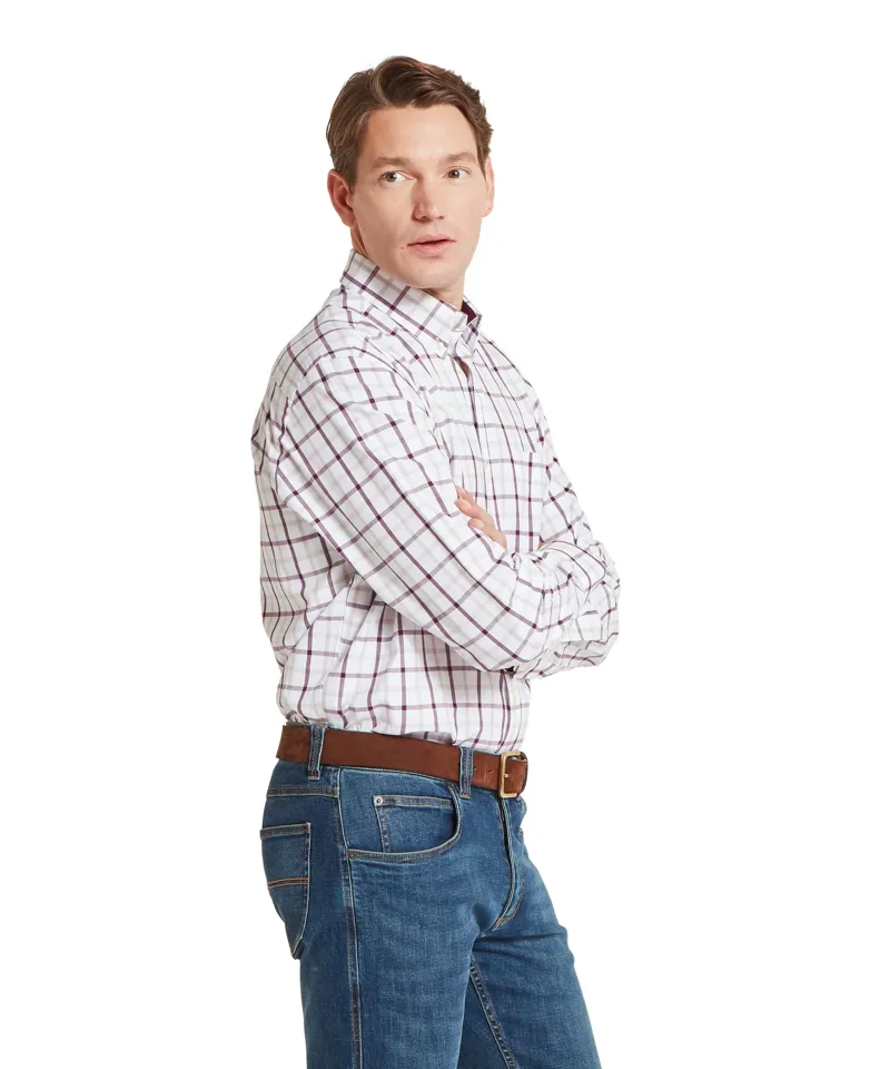 Schoffel Brancaster Classic Shirt - Beetroot Check-4