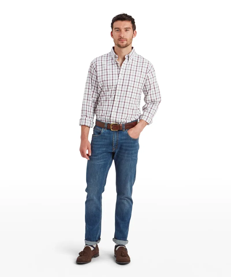 Schoffel Brancaster Classic Shirt - Wine Check-2
