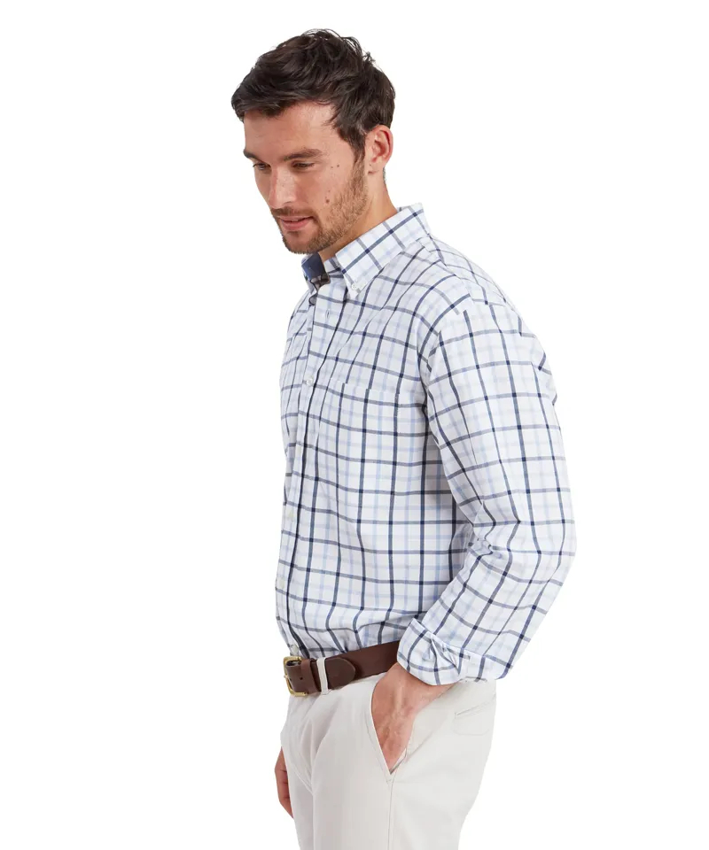Schoffel Brancaster Classic Shirt - Imperial Blue Check-3