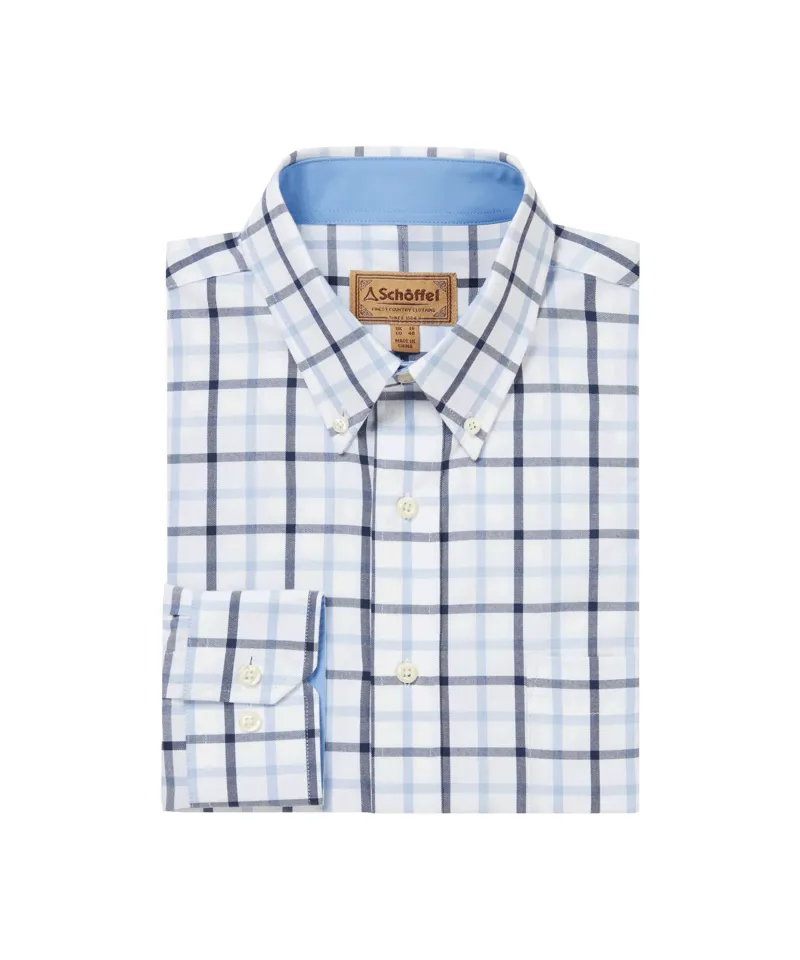 Schoffel Brancaster Classic Shirt - Imperial Blue Check
