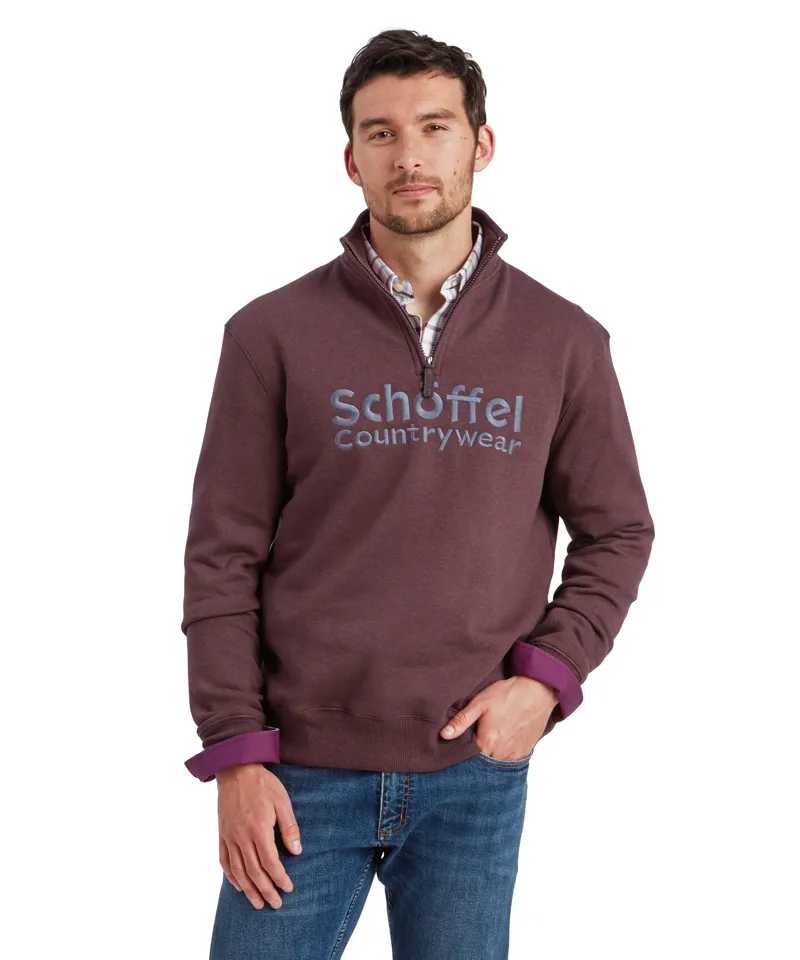 Schoffel Bude Sweatshirt - Wine Marl-1
