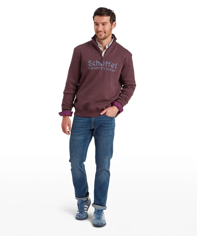 Schoffel Bude Sweatshirt - Wine Marl-2