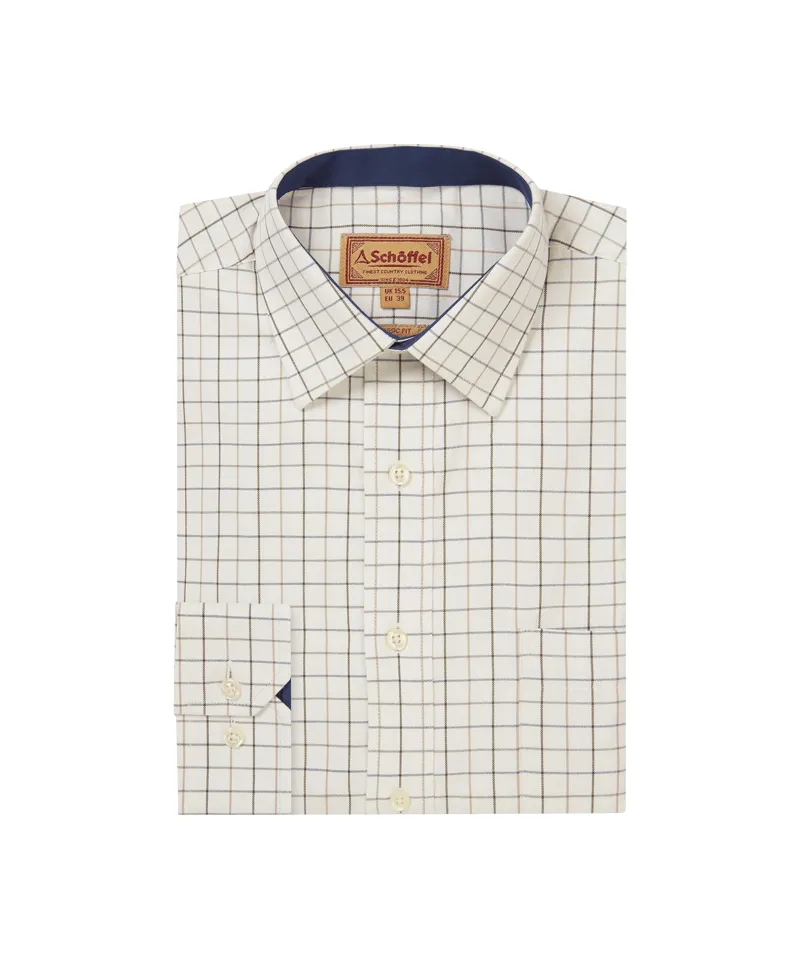 Schoffel Burnham Tattersall Classic Shirt -  Blueberry Tattersall-5