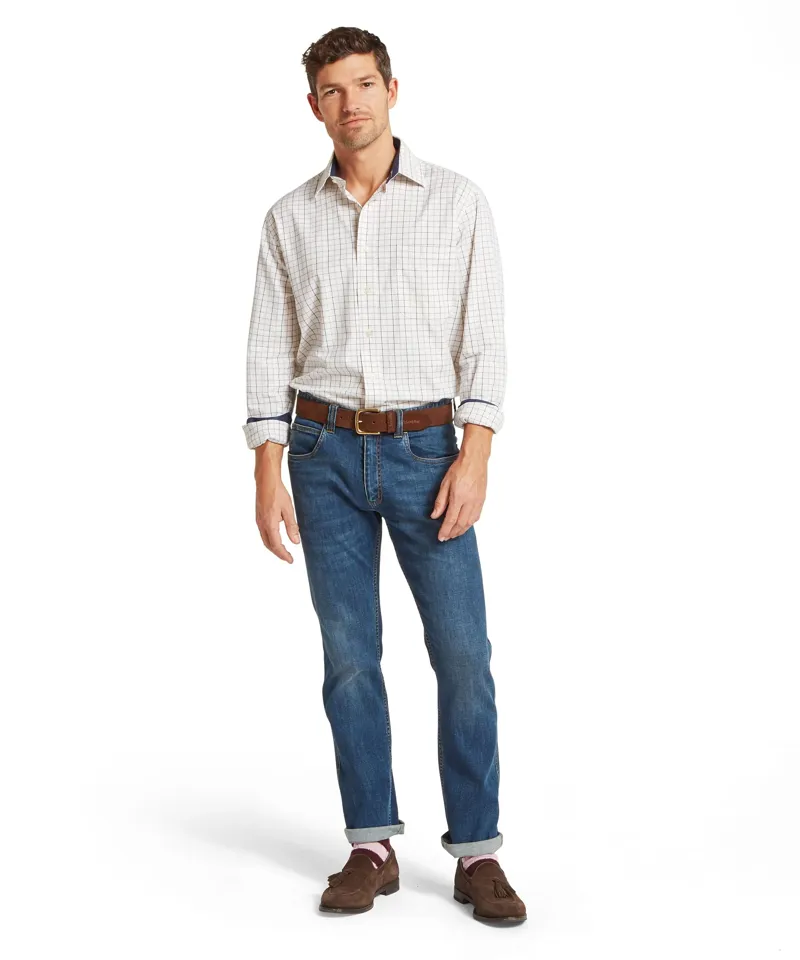 Schoffel Burnham Tattersall Classic Shirt -  Blueberry Tattersall-1