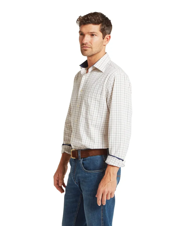 Schoffel Burnham Tattersall Classic Shirt -  Blueberry Tattersall-2
