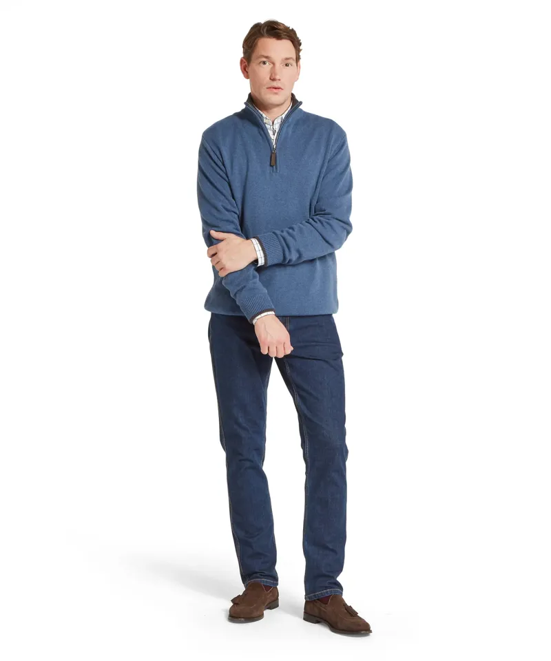 Schoffel Castlebay 1/4 Zip Jumper - Force Blue-4