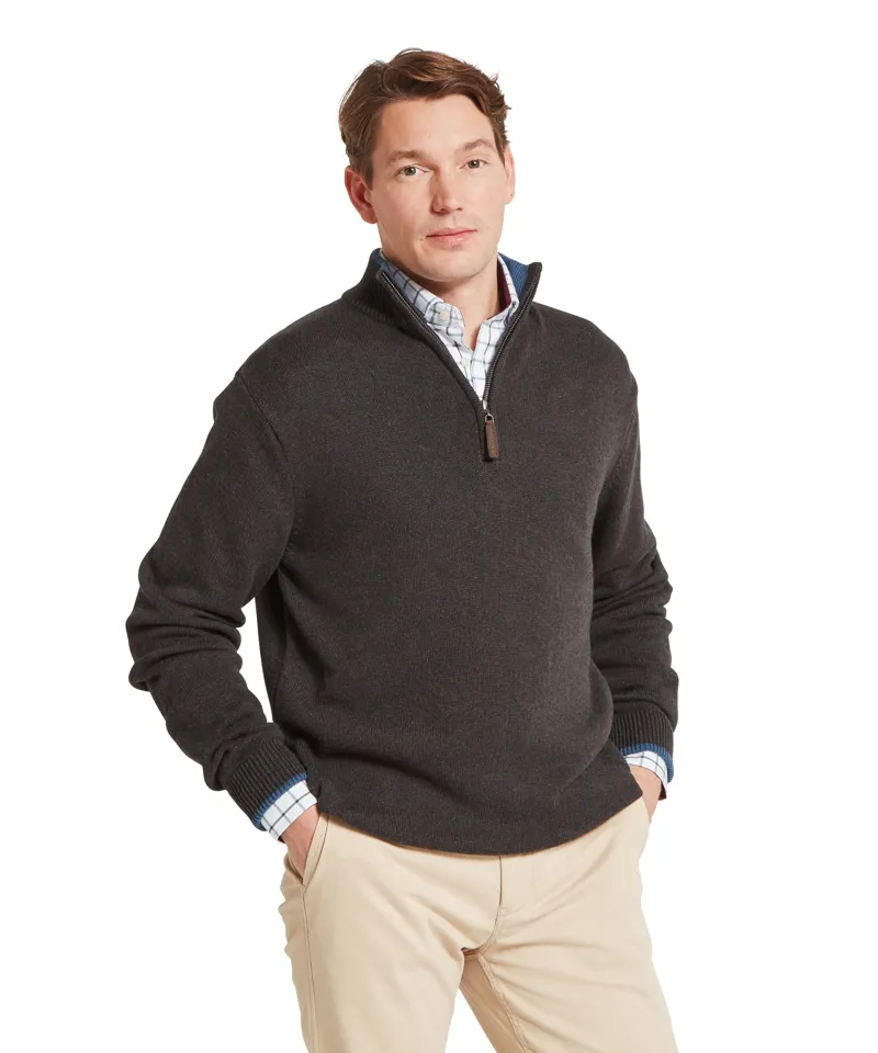 Schoffel Castlebay 1/4 Zip Jumper - Charcoal