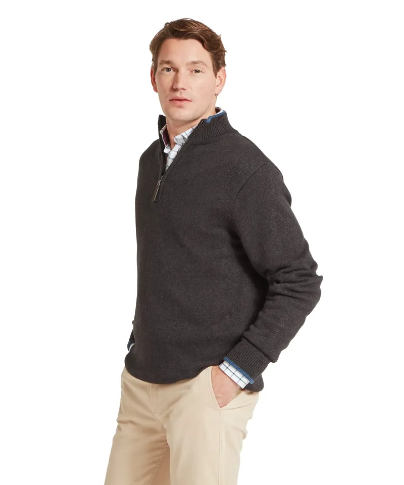 Schoffel Castlebay 1/4 Zip Jumper - Charcoal-1