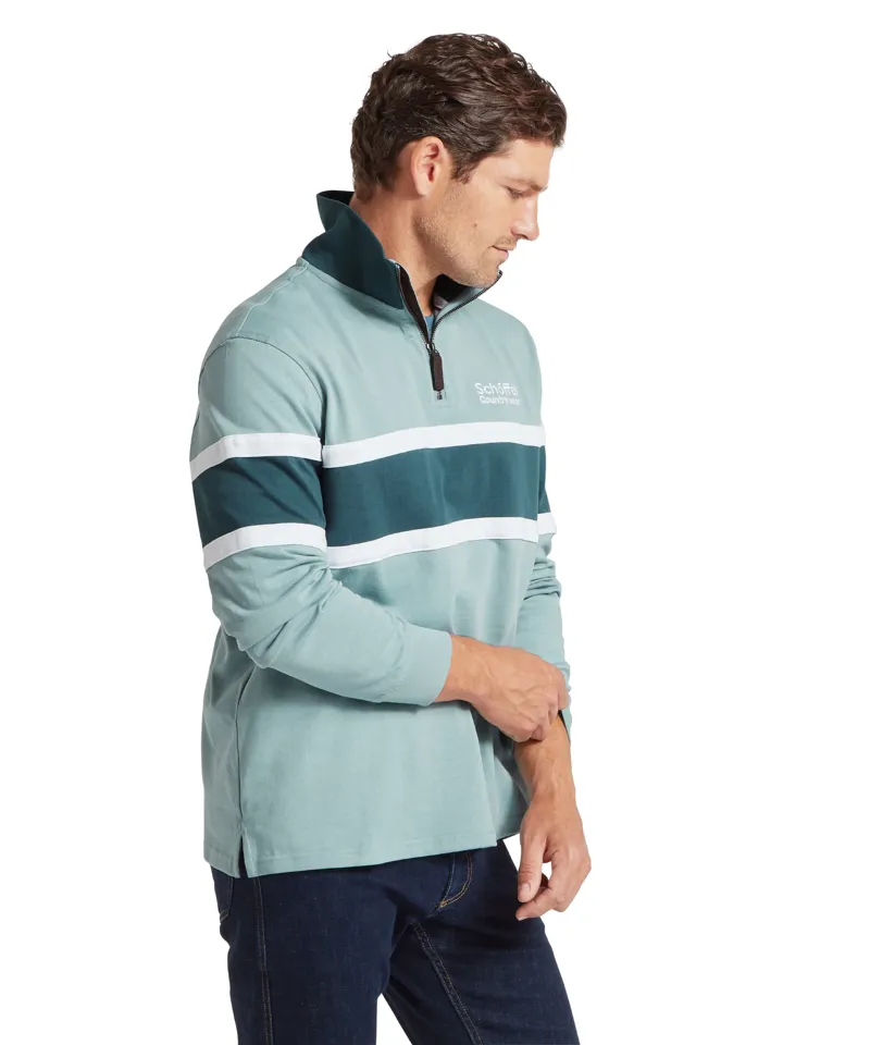 Schoffel Exmouth Heritage Quarter Zip - Powder Blue-2