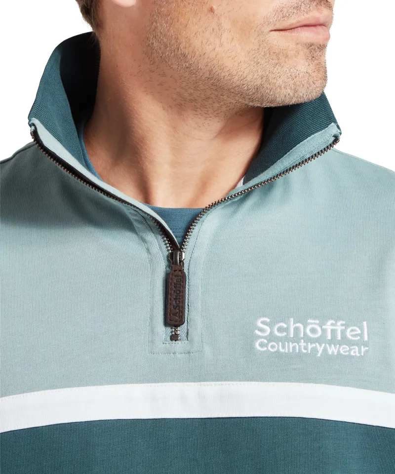 Schoffel Exmouth Heritage Quarter Zip - Powder Blue-5