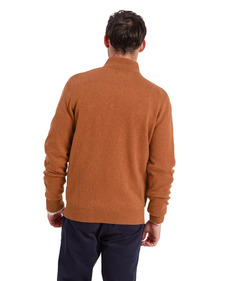 Schoffel Lewis Lambswool Quarter Zip Jumper - Brick-4