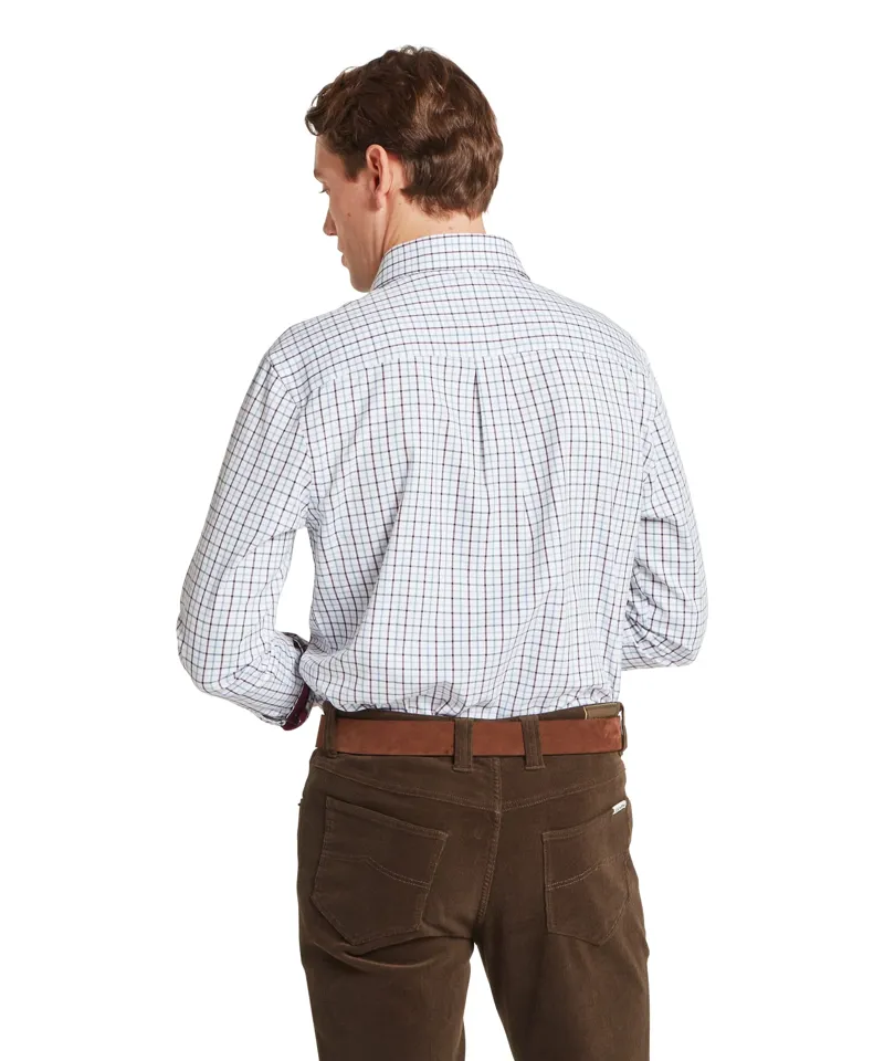 Schoffel Milton Tailored Shirt - Port/Lake Blue Check-2