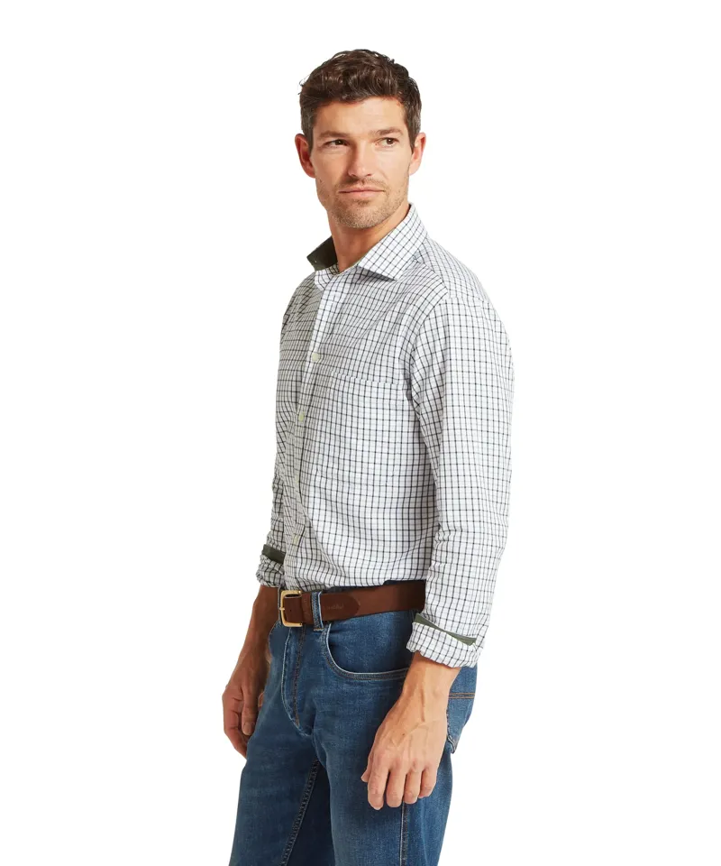 Schoffel Milton Tailored Shirt - Blueberry/Dark Khaki Green-2