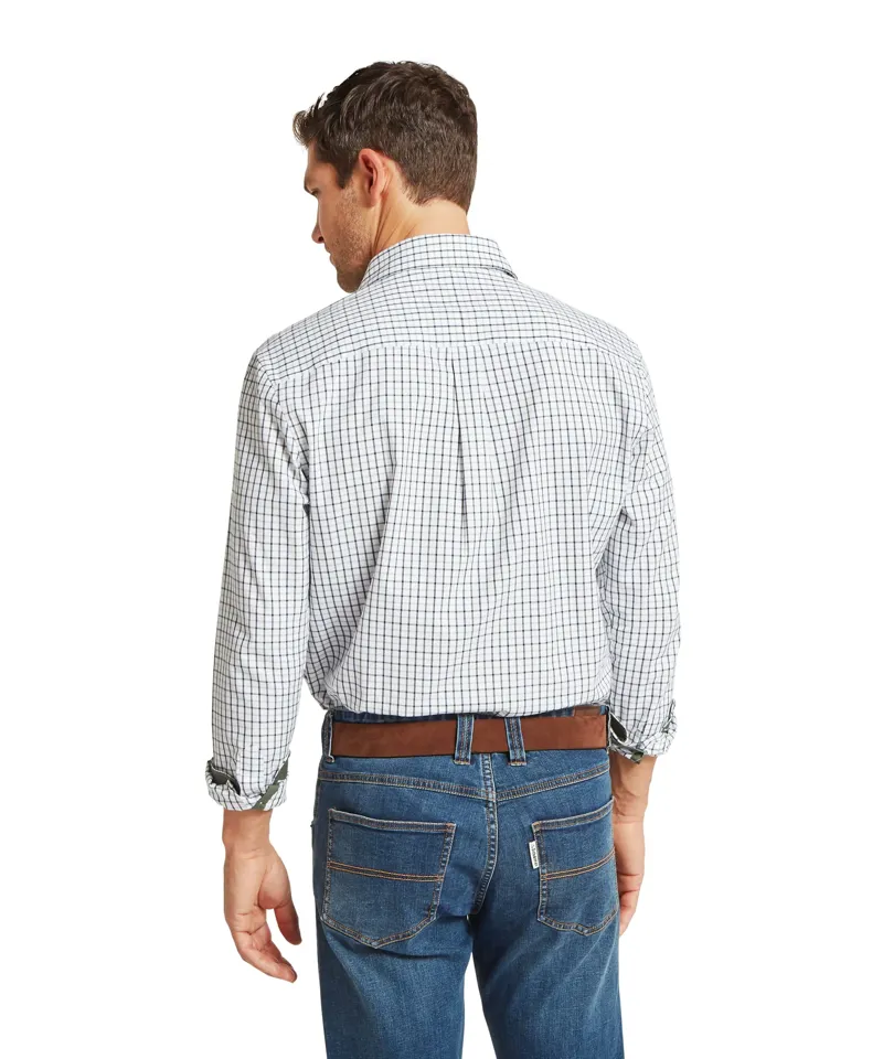 Schoffel Milton Tailored Shirt - Blueberry/Dark Khaki Green-3