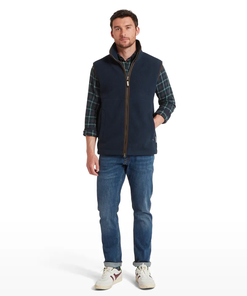 Schoffel Oakham Retro Fleece Gilet - True Navy-1