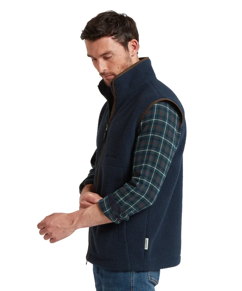 Schoffel Oakham Retro Fleece Gilet - True Navy-2