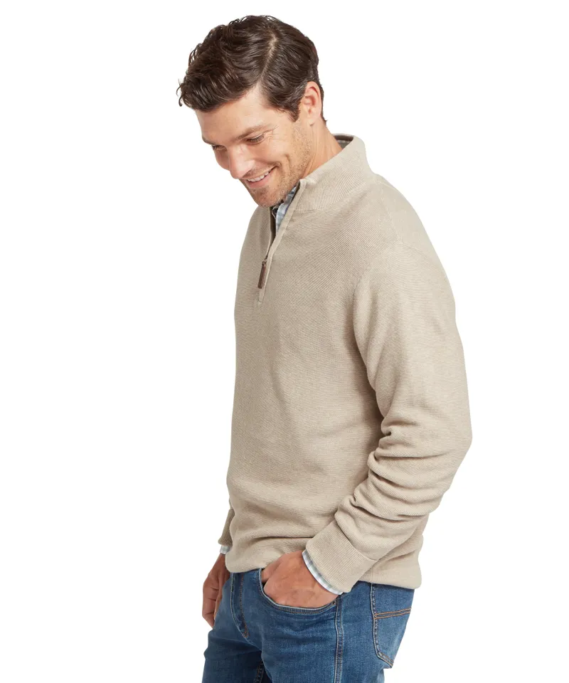 Schoffel Porthleven Quarter Zip Jumper - Oat-2