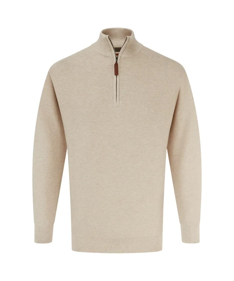 Schoffel Porthleven Quarter Zip Jumper - Oat-3