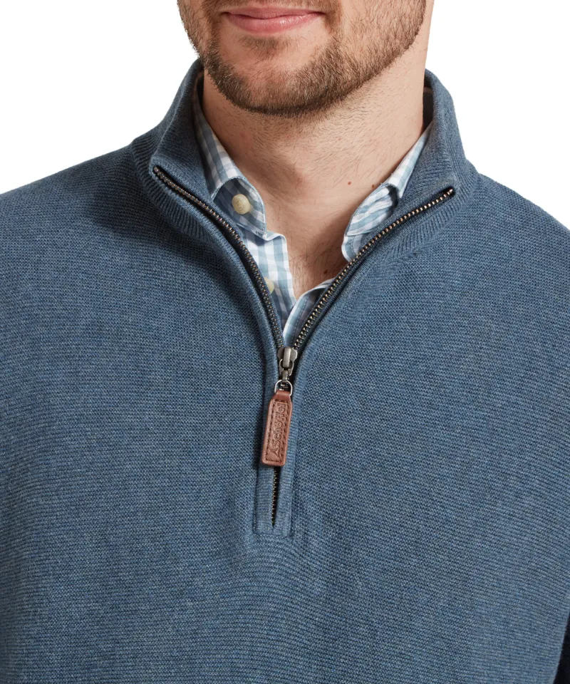 Schoffel Porthleven Quarter Zip Jumper - Dark Pigeon Blue-5