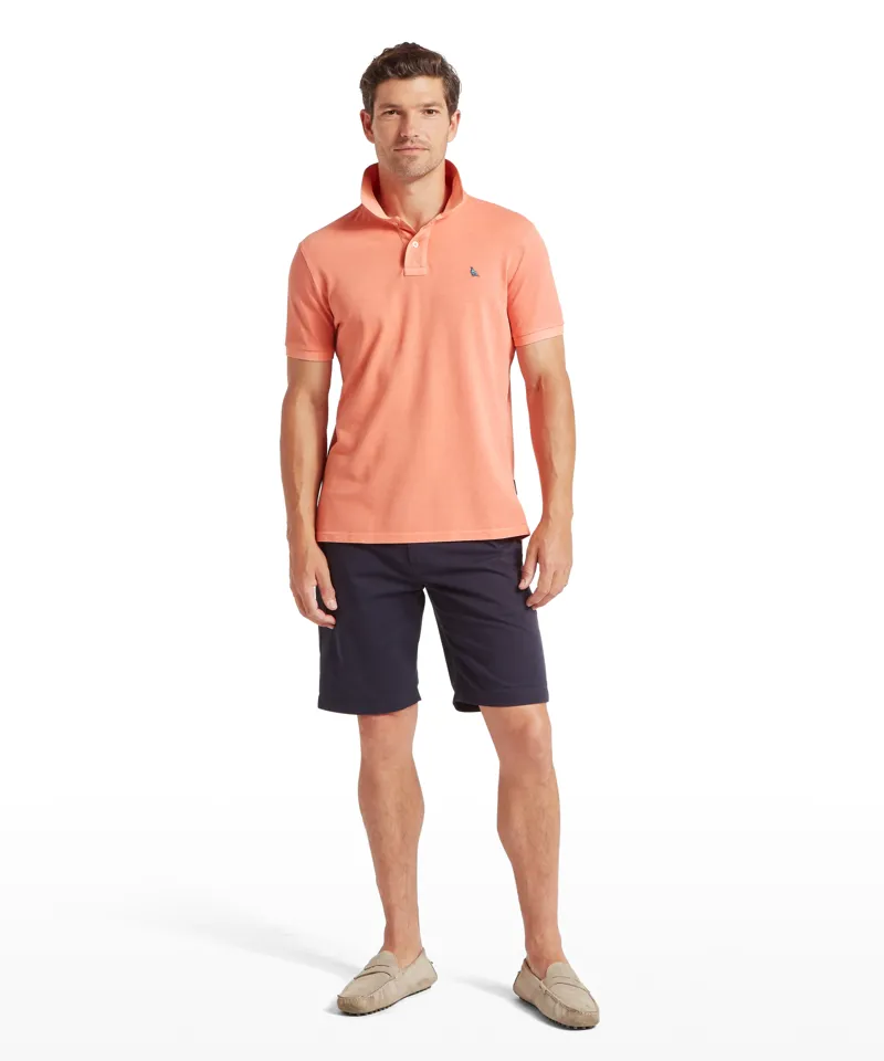 Schoffel St Ives Garment Dyed Polo Shirt - Coral Peach-2
