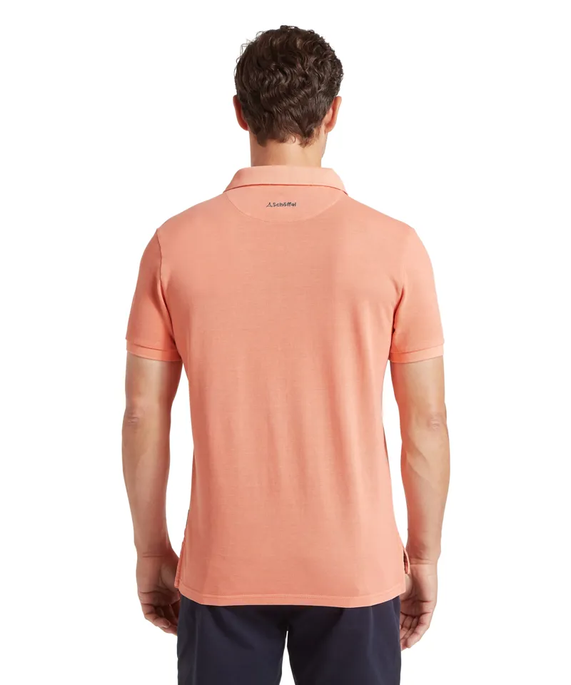 Schoffel St Ives Garment Dyed Polo Shirt - Coral Peach-4
