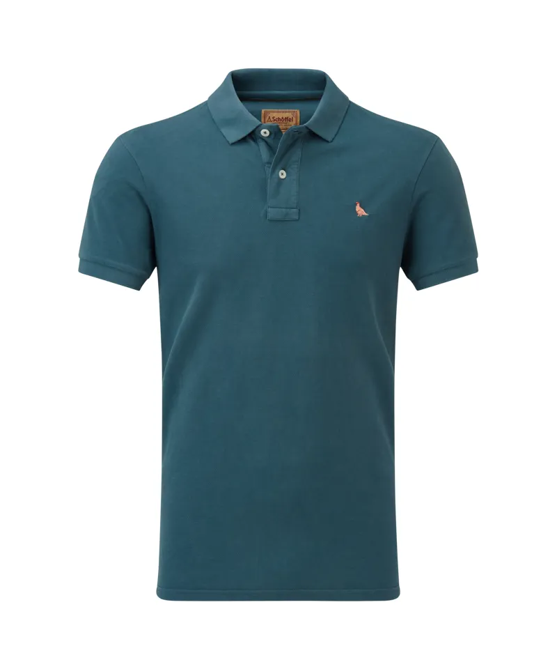Schoffel St Ives Garment Dyed Polo Shirt - Deep Ocean Blue-1