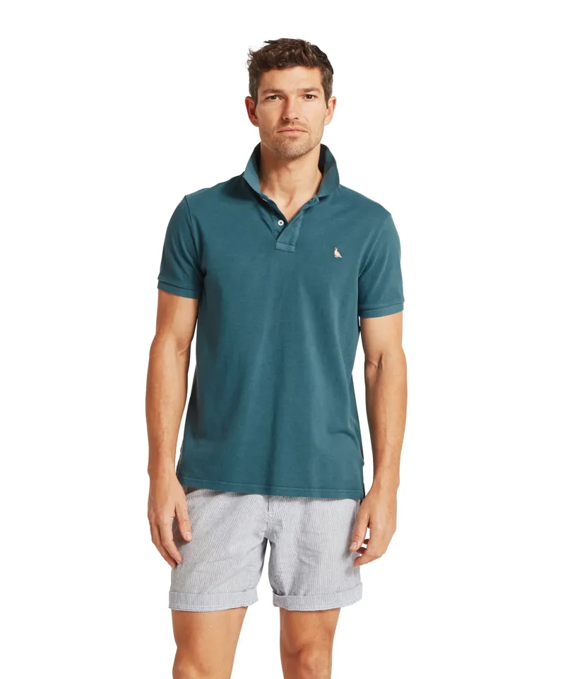 Schoffel St Ives Garment Dyed Polo Shirt - Deep Ocean Blue