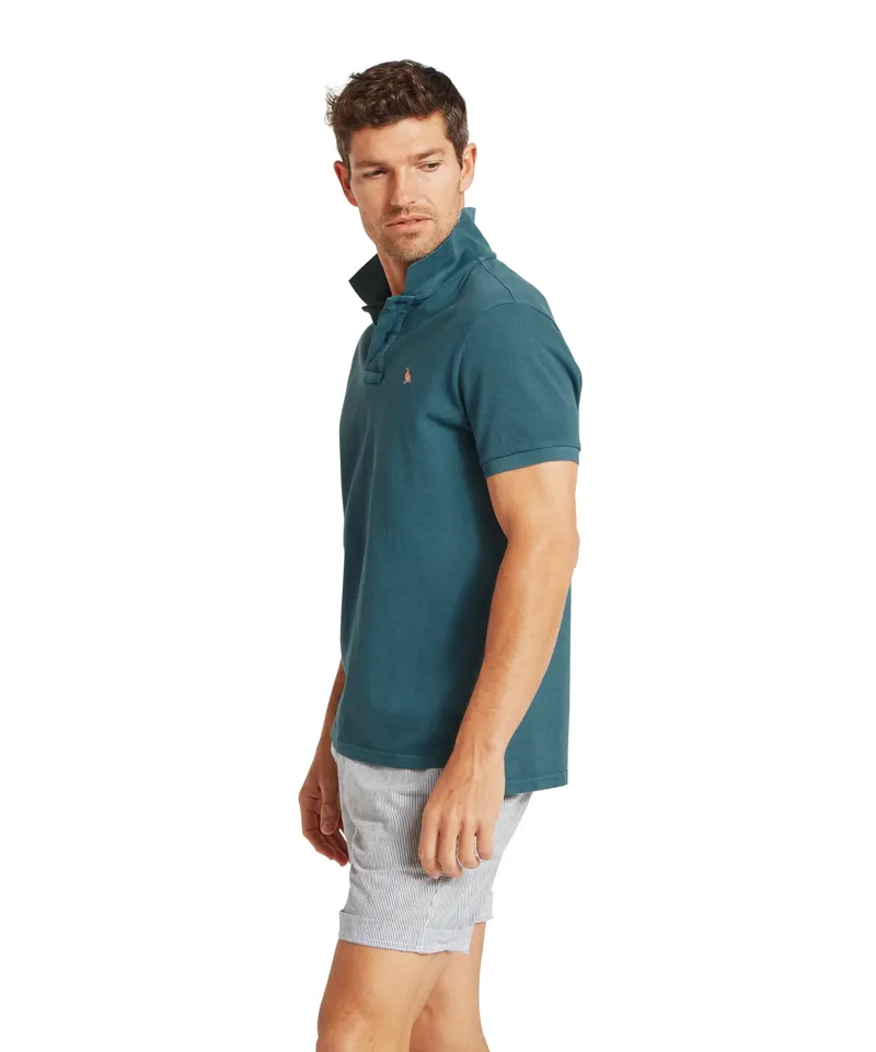 Schoffel St Ives Garment Dyed Polo Shirt - Deep Ocean Blue-2