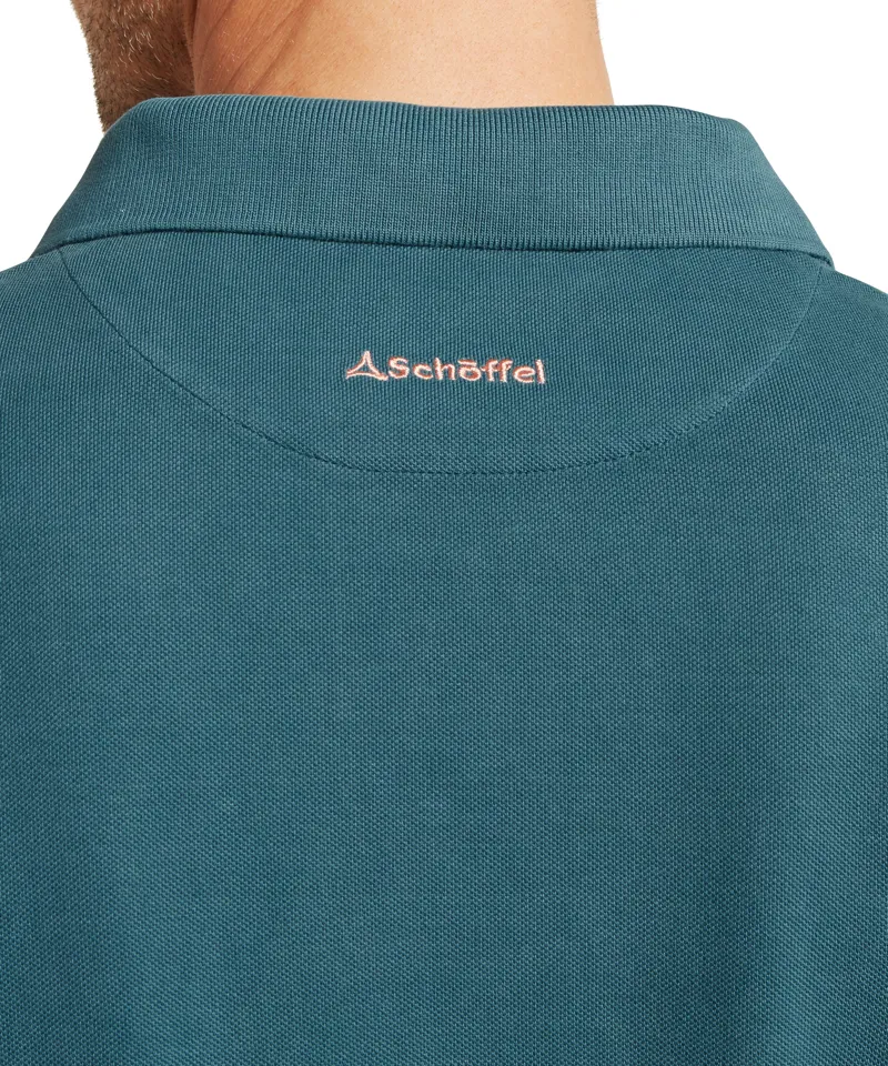 Schoffel St Ives Garment Dyed Polo Shirt - Deep Ocean Blue-3