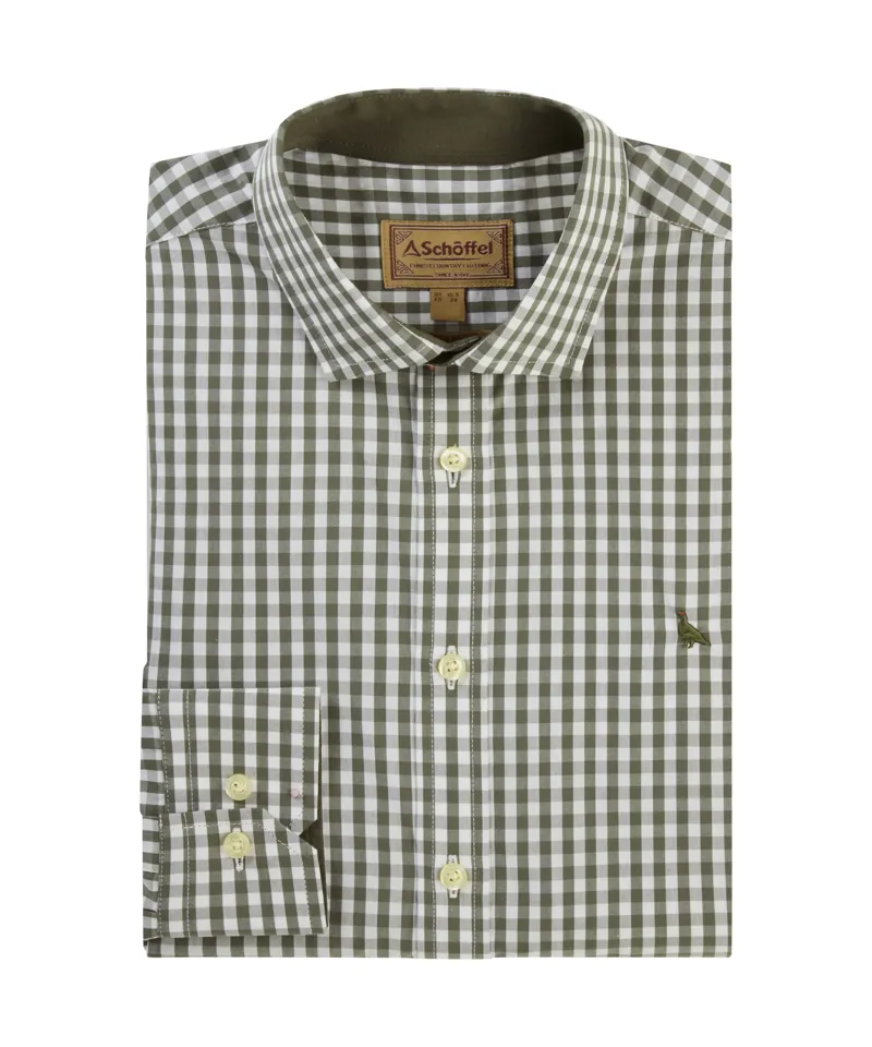 Schoffel Thorpeness Tailored Shirt - Beetle Green Check