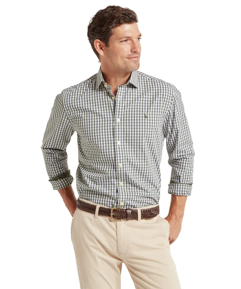 Schoffel Thorpeness Tailored Shirt - Beetle Green Check-1