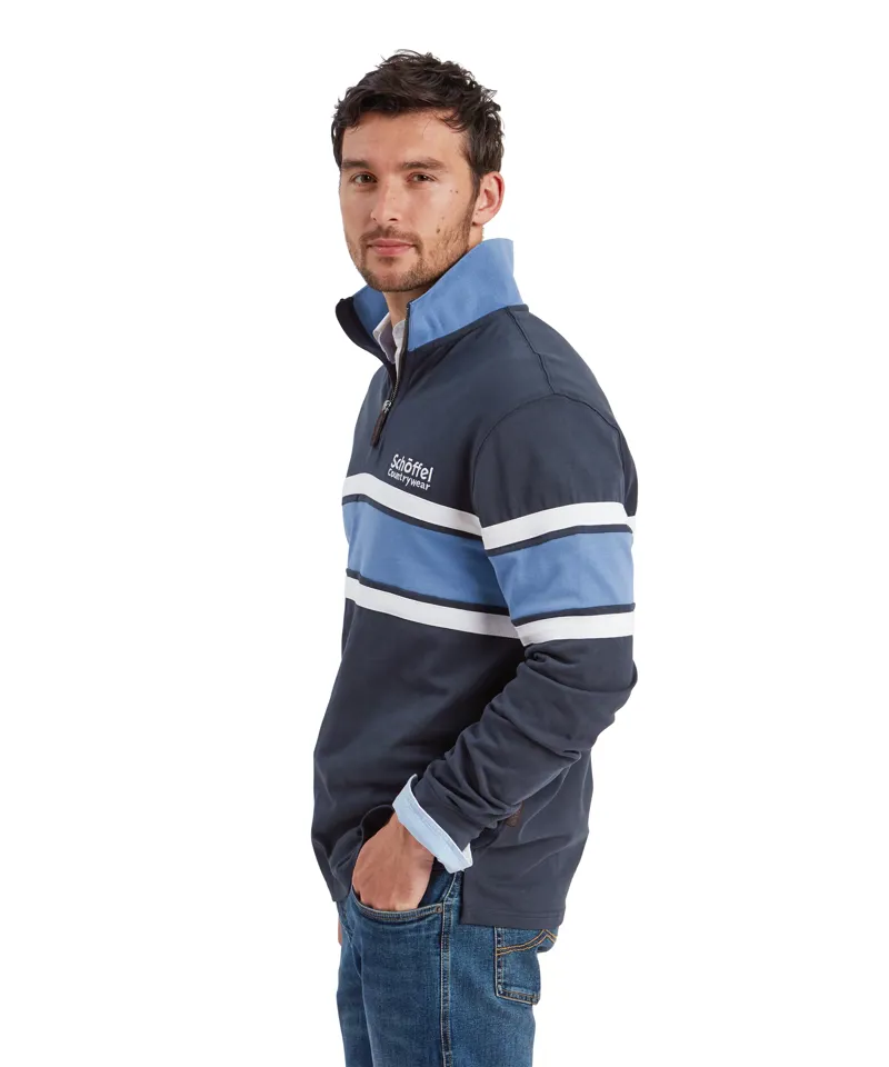Schoffel Exmouth Heritage Quarter Zip - Petrol Blue-3