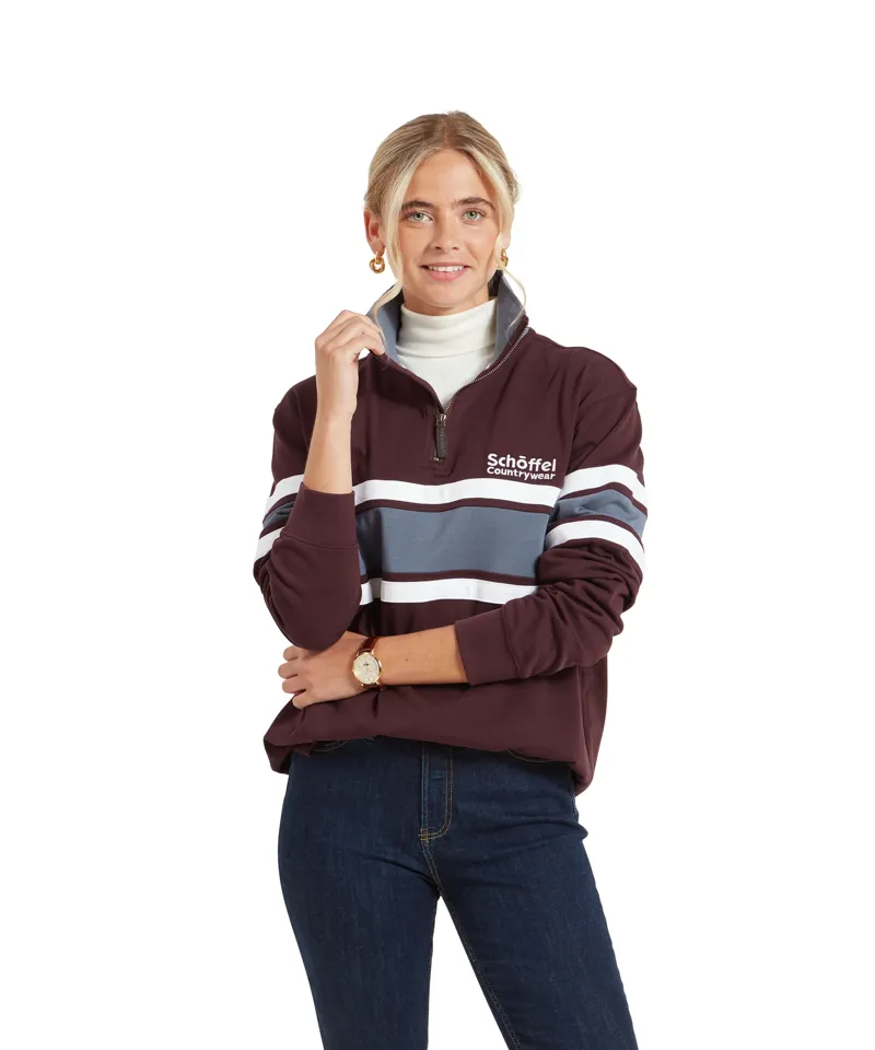 Schoffel Exmouth Heritage Quarter Zip - Wine-4